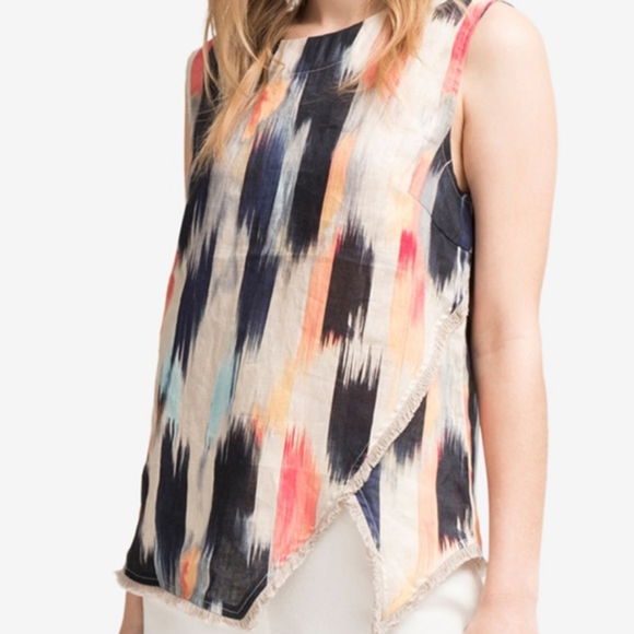 DKNY Asymmetrical Top/ Midi Skirt beige Linen - Picture 2 of 8